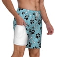 thumbnail image 2 of Balery Cute Dog Footprints Mens Swim Trunks Swim Shorts for Men Quick Dry Inseam Beach Shorts with Compression Liner Pocket-XX-Large, 2 of 9