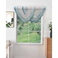 thumbnail image 2 of Waterfall Valances for Windows, Beach Blue Kitchen Sheer Valance Curtains, Gradient Ocean Waves Seashore Sunset Rod Pocket Elegant Swag Valances for Living Room Bedroom, 47.2"x38.5", 2 Panel, 2 of 8
