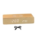 thumbnail image 4 of jifeng Alarm Clock with Charging LED Screen Feature Multipurpose for Gift Table Bedroom Bamboo, 4 of 9