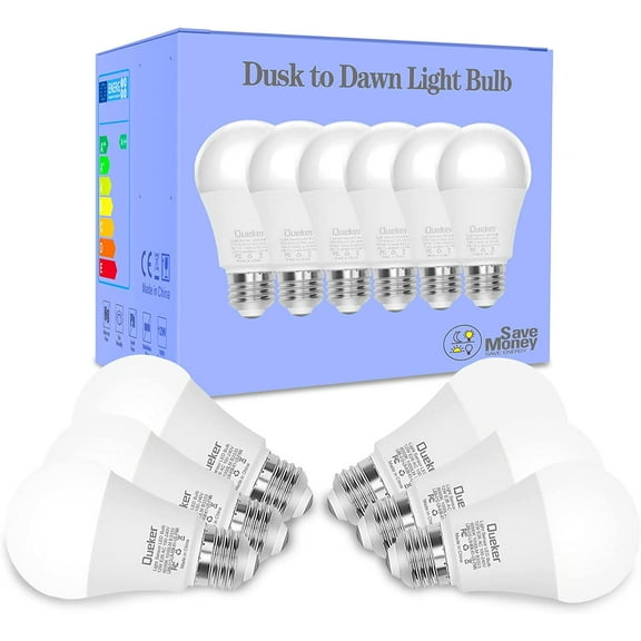 6 Pack Dusk to Dawn Light Bulbs Outdoor 6000K Cool White SeYANTONor Bulbs, 12W (100 Watt Equivalent) Auto On Off Photocell SeYANTONor, E26 A19 1000LM YANTON Bulbs for Porch GaraYANTON Lighting