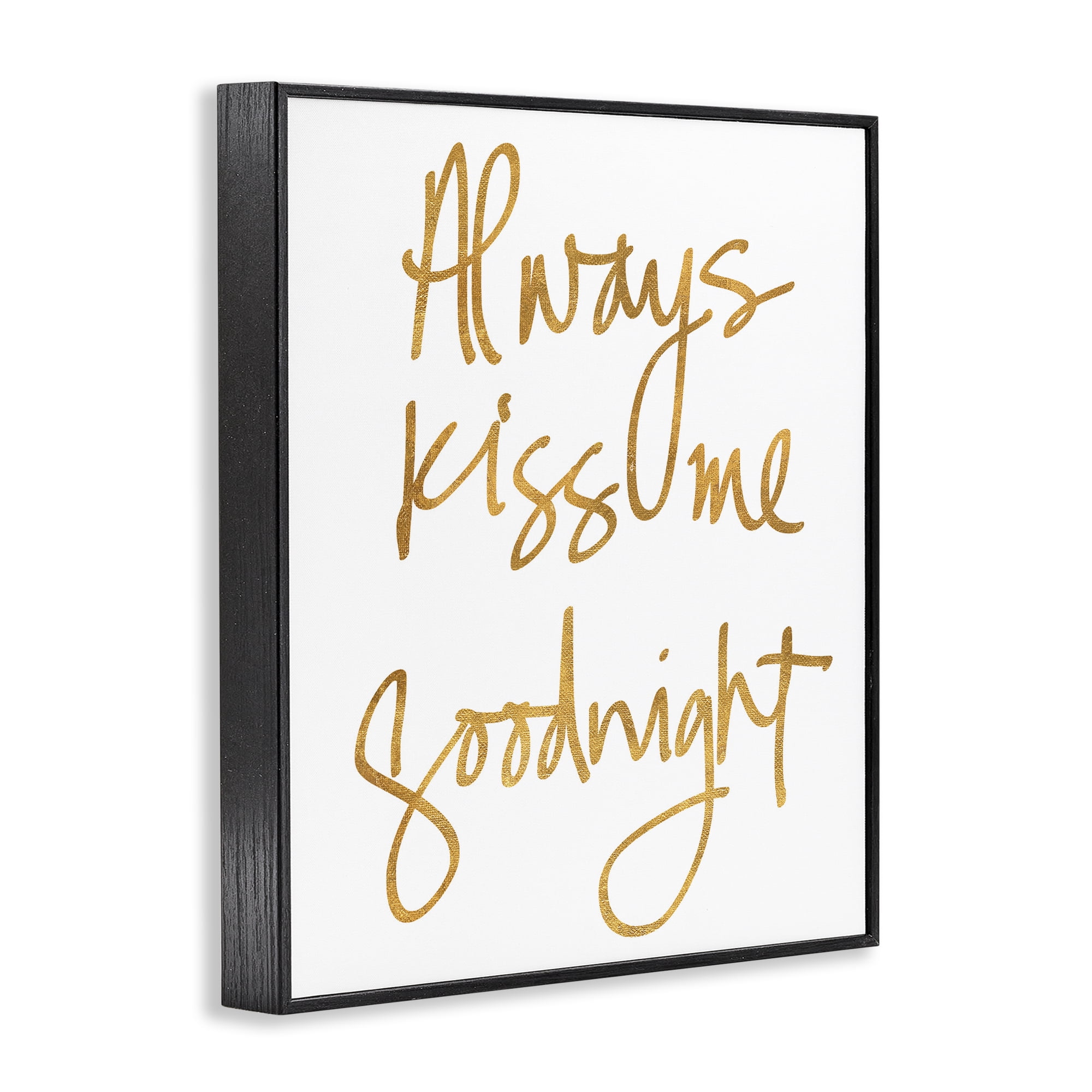 Stupell Industries Kiss Me Goodnight Typography Painting Black Framed Art Print Wall Art, 16 x 20