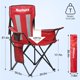 thumbnail image 2 of Silla de camping Nazhura plegable con bolsa térmica roja, paquete de 2, 2 of 8