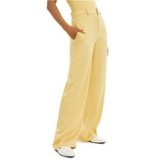 Danielle Bernstein Womens Solid Casual Trouser Pants, Yellow, 14 Regular