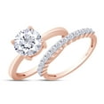 thumbnail image 1 of 1.89 CT 7.5MM Round Cut Lab Created Moissanite Diamond Engagement Wedding Solitaire Ring with Band 14K Rose Gold Over Sterling Silver (1.89 Cttw)- 8.5, 1 of 7