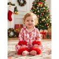 thumbnail image 4 of Cjfdfy Toddler Baby Girl Christmas Pajama Set Clothes Candy Cane Gingerbread Man Print Furry Trim Long Sleeve Tops Pants Infant Cute Santa Claus Button Sleepwear Fall Winter Outfit, 4 of 7