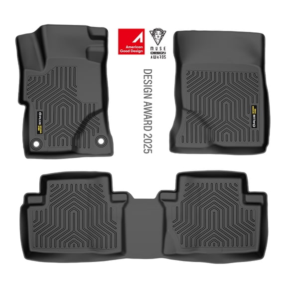 Floor Mats Fit for Honda Civic 2012-2015 1st & 2nd Row All Weather Protection TPE Floor Liners Black