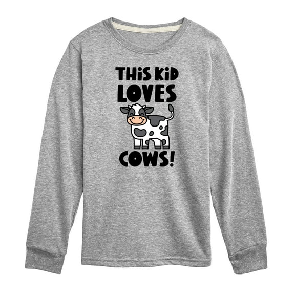 Instant Message - This Kid Loves Cows - Toddler & Youth Long Sleeve Graphic T-Shirt