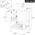 thumbnail image 2 of Harper & Bright Designs 24" Bathroom Vanity with Sink, Free Standing Vanity Set with 2 Door, One Shelf, and Open Bottom Shelf, Wood Bathroom Cabinet with Ceramic Basin for Bathroom, Brown, 2 of 16