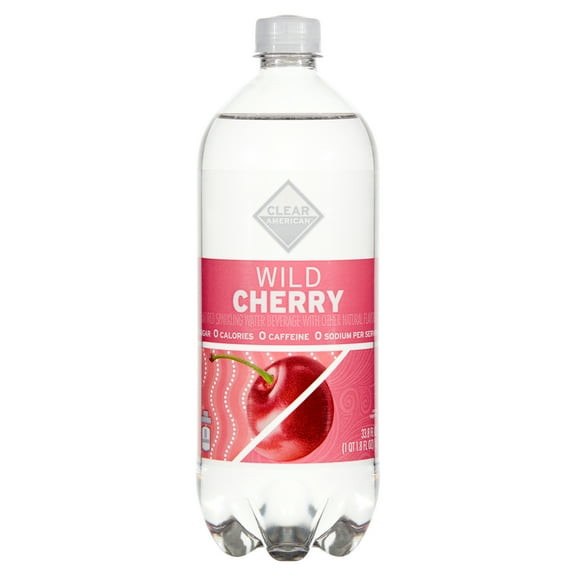 Clear American Wild cherry Sparkling Water, 33.8 fl oz