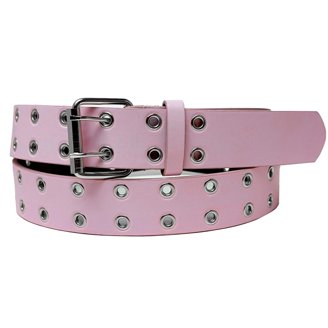 Light Pink Bonded Leather Belt with Removable Belt Buckle  display picture 1