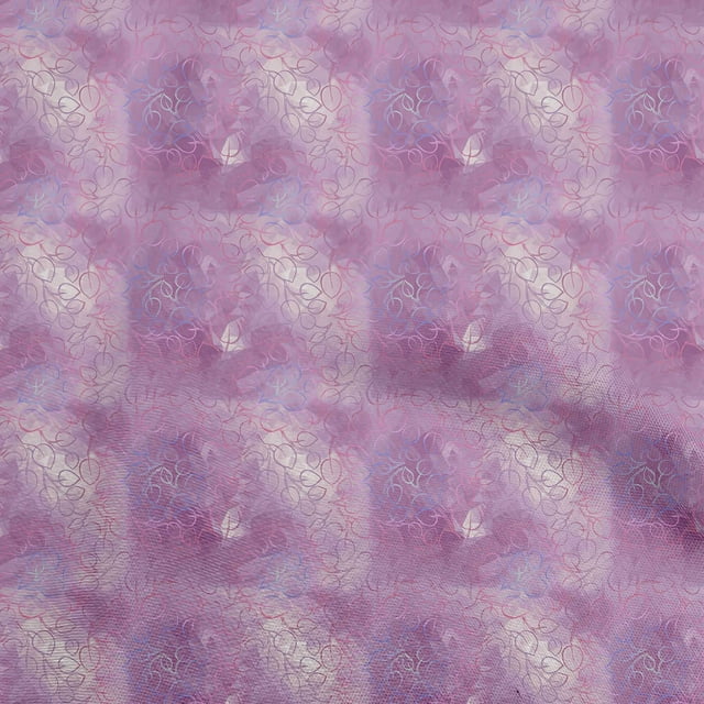 oneOone Polyester Spandex Magenta Fabric Leaves Sewing Craft Projects Fabric Prints By Yard 56 Inch Wide
