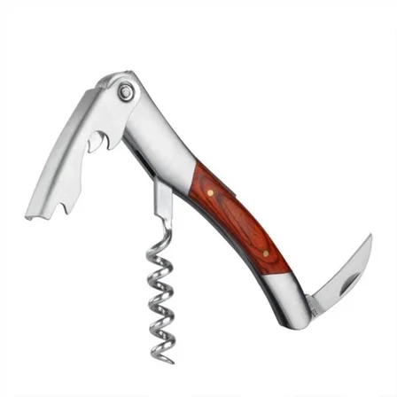 Wood Handle / Stainless Corkscrew Waiters Wine Bottle Key Opener & Cutter Ch002