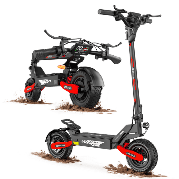 Off-Road Electric Scooter for Adults, 1200W Motor, 30 MPH Top Speed & 25 Miles Range, 11" Off-Road Tires, 330 lbs Max Load, Foldable Commuter E-Scooter