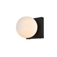 thumbnail image 6 of Living District Jaylin 1-Light Iron & Glass Bath Sconce in Black/Frosted White, 6 of 6