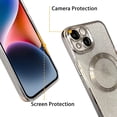 thumbnail image 5 of iPhone 14 Plus 6.7" Magnetic Glitter Case, [Compatible with Magsafe] Cute Luxury Plating Bling Clear Phone Case, Full Camera Lens Protector Anti-Scratch Shockproof Protective Case-Silver, 5 of 12