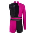 thumbnail image 5 of TiaoBug Gymnastics Leotard for Girls Cheerleading Outfit Sequin Color Block Short Jumpsuit Tumbling Biketard Hot Pink 16, 5 of 7