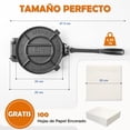 thumbnail image 3 of Prensa para Tortillas de Hierro Elly Fundido Elly Con 100 Hojas de Papel Encerado, 3 of 7
