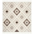 thumbnail image 6 of SAFAVIEH Moroccan Tassel Elsie Abstract Shag Area Rug, Ivory/Brown, 3' x 5', 6 of 10