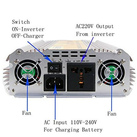- Power inverter 3000W peak 6000 Watt DC 12V to AC 220 Volt 230V converter with battery charge function AC 220V to DC 12V inverters converters