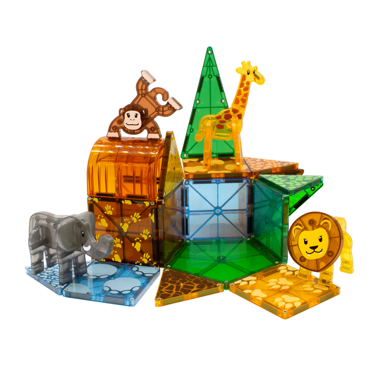 MAGNA-TILES Safari Animals 25-Piece Magnetic Construction Set, The