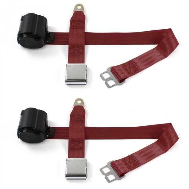 Kit de Ceinture de Sécurité à Godet Rétractable Bordeaux 2 Points avec 2 Ceintures pour 1961-1976 Triomph TR250