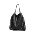 thumbnail image 1 of Womens Handbags Soft Leather Fashion Designer Top-handle Casual Pocket Ladies Tote Portable Chain Large Shoulder Bags Black, 1 of 5