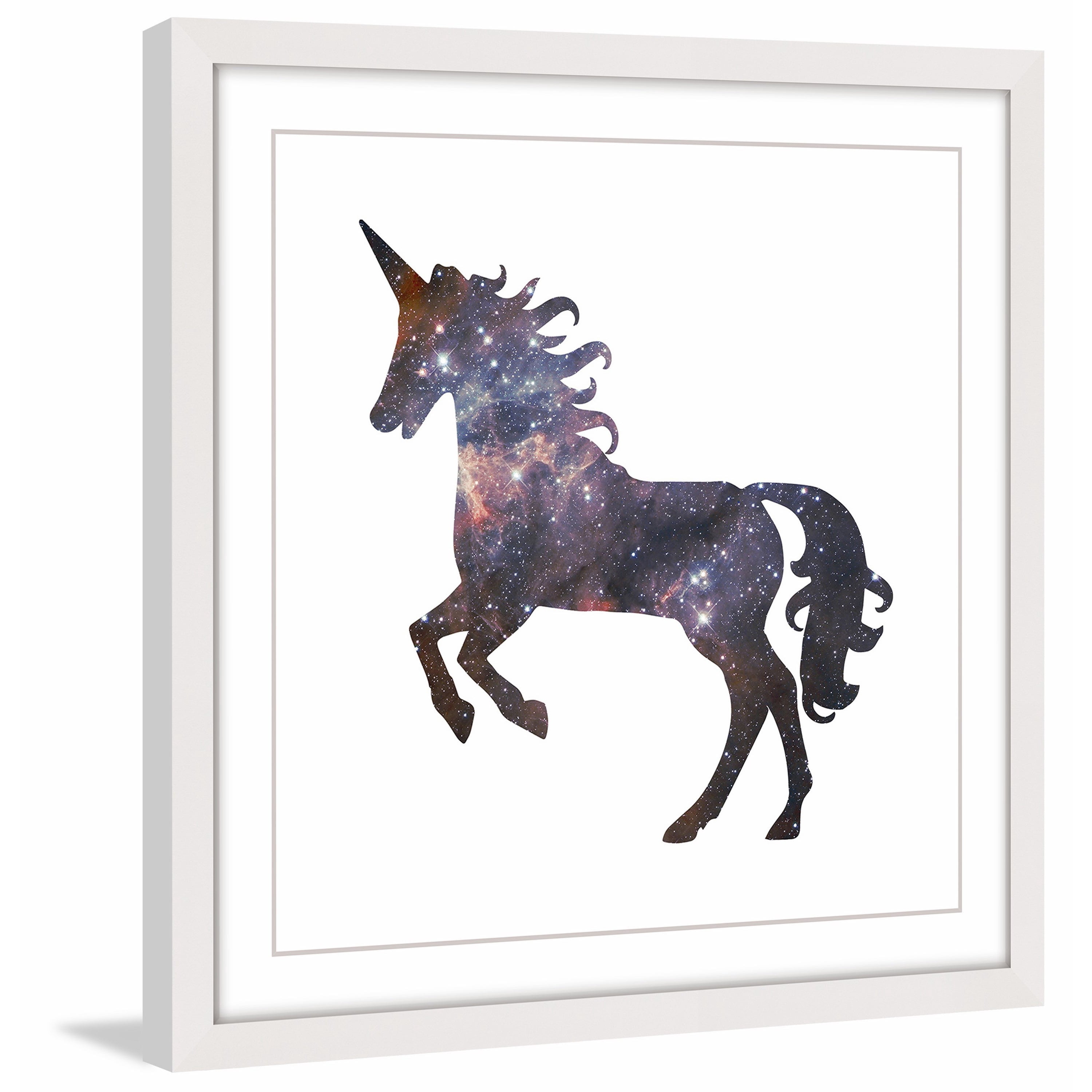 Marmont Hill "Space Unicorn 2" by Shayna Pitch Framed Painting Print