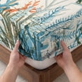 thumbnail image 3 of Twin Sze Fitted Sheet Set - Ocean Turtle 2 Piece Bedding Sets 16" Deep Pocket Fitted Sheet with 1 Pillowcase, Coastal Nautical Coral Starfish Blue Brushed Microfiber Hotel Luxury Bed Sheets, 3 of 9