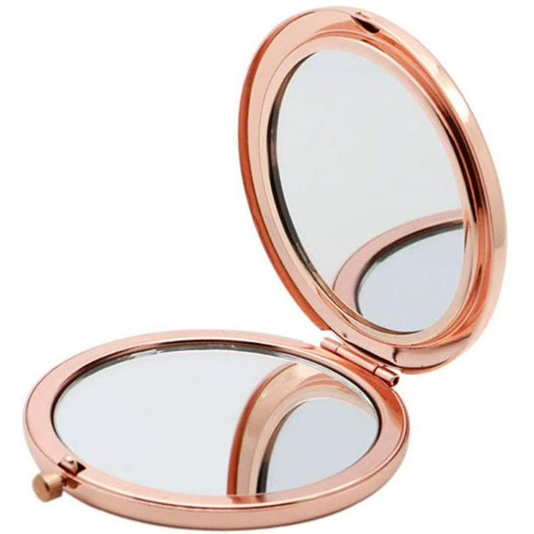 Magnifying Compact Mirror for Purses ,Folding Mini Pocket Double Sided  Travel Makeup Mirror,Perfect for Purse, Pocket and Travel 