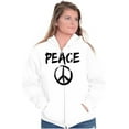 thumbnail image 3 of Hippie Peace Sign Make Love Not War Zip Up Hoodie Men's Women's Brisco Brands X, 3 of 6