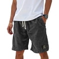 thumbnail image 2 of LTTVQM Mens Linen Shorts Breathable Summer Casual Pants Loose Fit Vacation Going Out Short Black S, 2 of 4