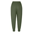 thumbnail image 5 of Sakmal High Waisted Pants for Women Plus Size Hiking Cargo Jogger Green Solid Pants with Pockets, 5 of 6