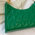 thumbnail image 2 of Bolso cruzado para mujer, informal, acolchado, con textura de cadena, sólido, para mujer (verde), 2 of 7