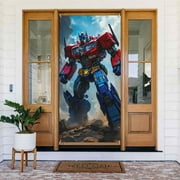 Transformers Birthday Party Door Banner Decorative For Front Door Walls Windows Poster Movie Game Anime,35.4 X 72.8