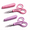 Pink+Purple, variant on Small Travel Craft Scissors Set for Sewing Embroidery Paper Cutting Knitting Stainless Steel High Precision Sharp Tip Safety Cases