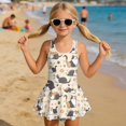 thumbnail image 3 of DISNIMO Girls One Piece Swim Dress Cat Flower Printed Sleeveless Swimwear with Skirt Quick Dry Swimsuits U Neck Bathing Suit Hawaiian Summer Swimwear, 3 of 8