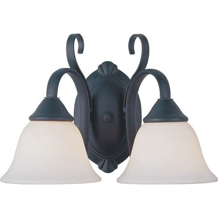 - Boston Harbor Dimmable Vanity Light Fixture, (2) 60/13 W, Medium, A19/Cfl Lamp, Matte Black