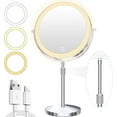 thumbnail image 1 of Makeup Mirror with Lights x/x mAh Rechargeable Magnifying Mirror with Light Rotate Bathroom Mirror with Lights Color LEDs Stepless Dimmable, 1 of 6