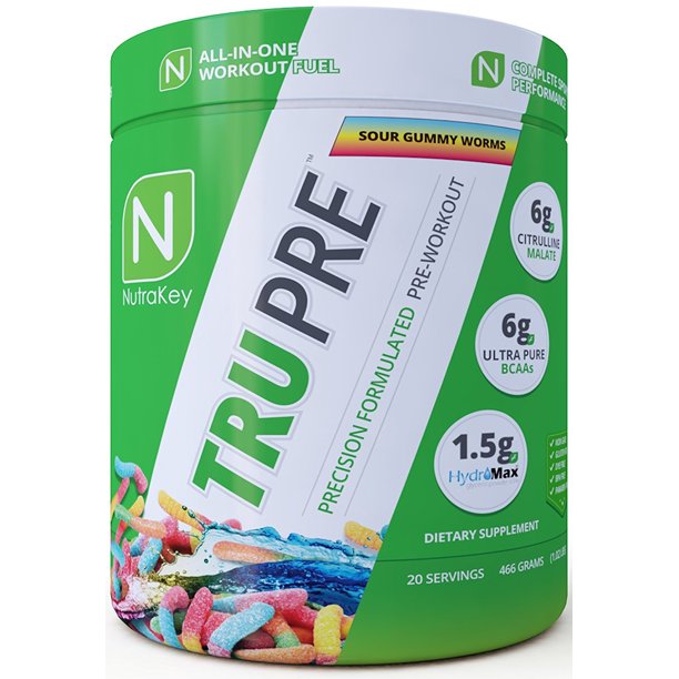 Nutrakey Tru Pre PreWorkout (Sour Gummy Worm 20 Servings) Walmart