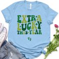 thumbnail image 2 of TSADFHJI Hauts pour Femmes T-Shirt Col Rond Décontracté / T-Shirt Imprimé Lettre pour Confort & Style TG Bleu Ciel, 2 of 3