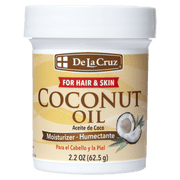 De La Cruz Expeller Pressed Coconut Oil for Dry Skin and Hair Moisturizer, 2.2 oz