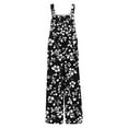 thumbnail image 6 of Zedker Casual Beach Jumpsuits For Women Sleeveless Printed Jumpsuits For Women Smocked Wide Leg Vacation Outfit ,Black1,S, 6 of 6