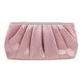 thumbnail image 1 of Bolso de cena de poliéster con superficie de seda plisada, bolso de mano de mujer sencillo y generoso rosa, 1 of 5