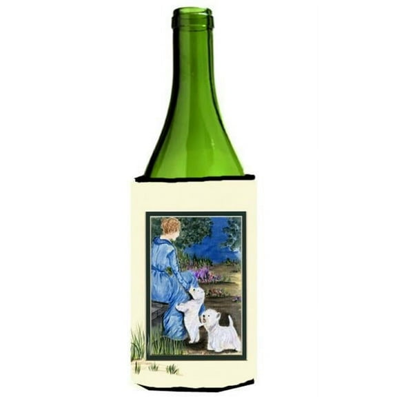 Carolines Treasures  Lady With Her Westie Wine Bottle Hugger - 24 oz.