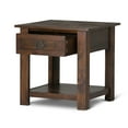 thumbnail image 3 of Simpli Home Monroe 22 inch Solid Acacia Rustic End Table in Distressed Charcoal Brown (Set of 2), 3 of 8
