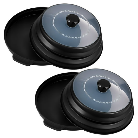 Microwave Splatter Cover with Base Collapsible Microwave Food Cover with Handle Multifunctional Microwave Dish Cover Fit Plates Not More Than 10.3 Inches Diameter