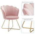 thumbnail image 4 of Duhome Velvet Accent Chair for Living Room Bedroom, Makeup Vanity Chair with Gold Metal Legs Salmon Pink, 4 of 7