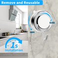 thumbnail image 4 of Gancho de ventosa de vacío, gancho de ventosa para baño, inodoro, cocina, gancho de pared de succión, gancho de toalla potente, gancho de ducha de acero inoxidable (2 piezas) TUNC Sencillez, 4 of 5