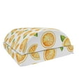 thumbnail image 1 of Orange Foot Rest, Watercolor Slices of Orange Fruit with Green Leaves Fresh Ripe Juicy Food, Non-Slip Backing Adjustable Ergonomic Memory Foam Leg Support for Office, Orange Green White, by Ambesonne, 1 of 5