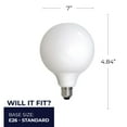 thumbnail image 7 of Bulbrite LED Filament Pack of (2) 8.5 Watt Dimmable G40 Light Bulbs with a Milky Finish and Medium (E26) Base - 3000K (Soft White Light), 800 Lumens, 7 of 7